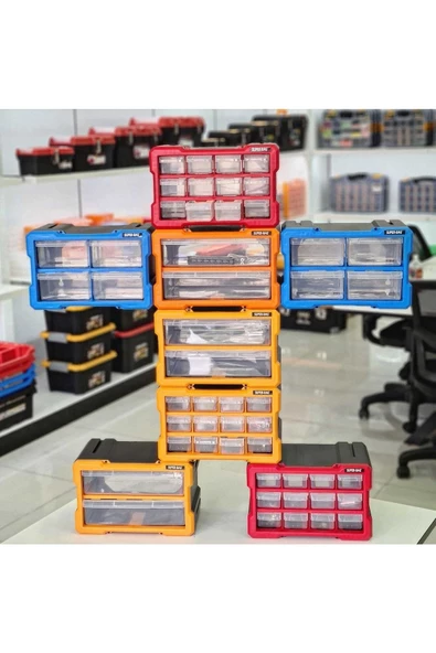 Tekreyonda Süper Bag 4 Çekme Boncuk Vida Dübel Avadanlık Organizer Modüler Monoblok ASR-6013 - 3
