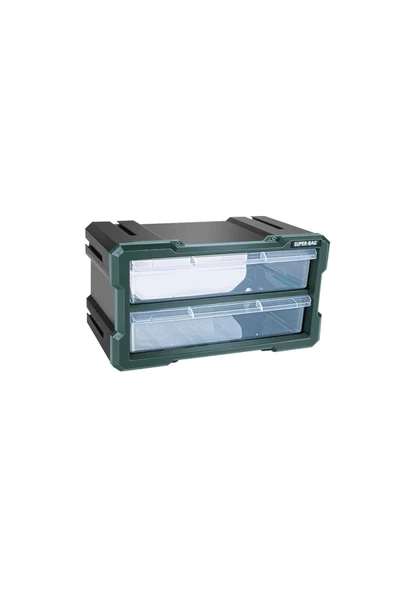 Tekreyonda Süper Bag Modüler Monoblok 2 Çekmeceli Set Hobi Boncuk Vida Dübel Avadanlık Organizer ASR-6012 - 5