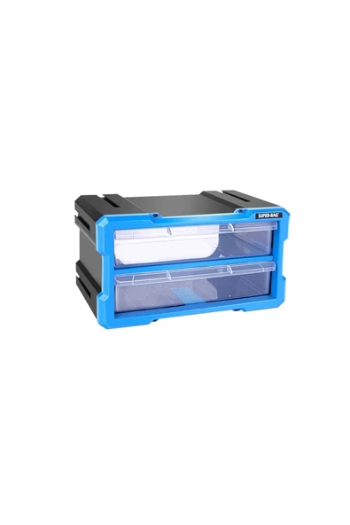 Tekreyonda Süper Bag Modüler Monoblok 2 Çekmeceli Set Hobi Boncuk Vida Dübel Avadanlık Organizer ASR-6012 - 6