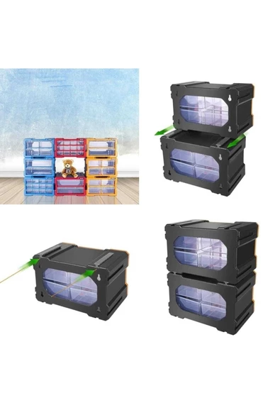 Tekreyonda Süper Bag Modüler Monoblok 2 Çekmeceli Set Hobi Boncuk Vida Dübel Avadanlık Organizer ASR-6012 - 7