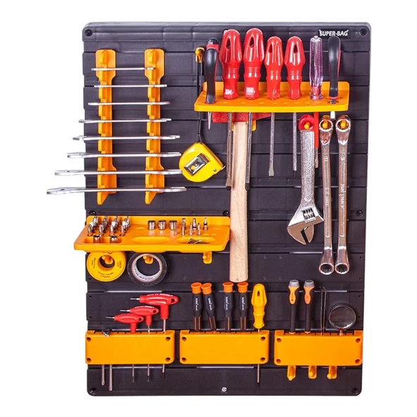 Tekreyonda Süper Bag Hırdavat Duvar Panel Seti Duvar Alet Paneli Duvar Takım Çantası Duvar Alet Organizeri ASR-6020 - 4
