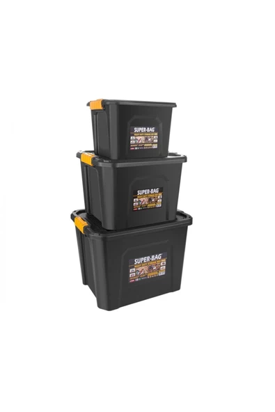 Tekreyonda Süper Bag Saklama Kutusu 18 Lt Orta Boy Saklama Kutusu Kilit Mekanizmalı Asr-4034 - 3