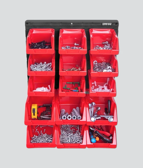 Tekreyonda Süper Bag Hırdavat Duvar Panel Seti Duvar Alet Paneli Duvar Takım Çantası Duvar Alet Organizeri ASR-6020 - 3