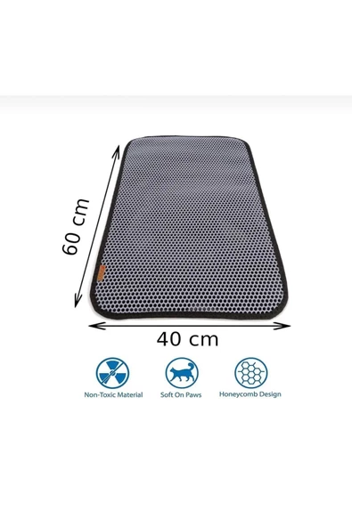 Üst Sert Plastiktir Elekli Kedi Paspası Kedi Tuvalet Önü Paspas Elekli Kedi Kumu Paspası (SİYAH) - 5