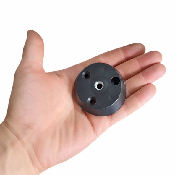 Zigon Orta Sehpa Masa Sandalye Ayağı Bağlantı Aparatı Yuvarlak Siyah Plastik Tabure Puf Alt Ayak Tabanı -4 Adet - 3