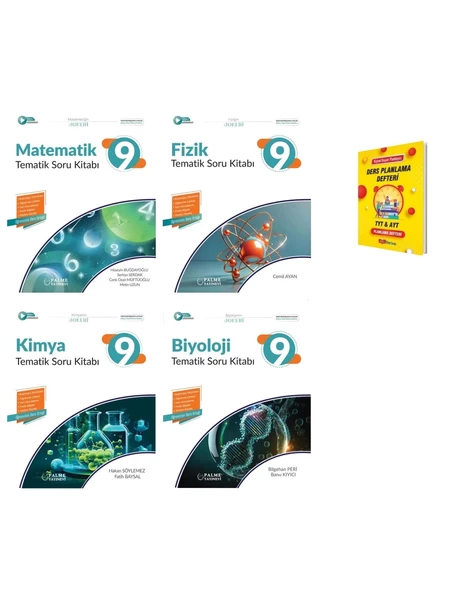 9. Sınıf 2025 Matematik Fizik Kimya ve Biyoloji Tematik Soru Kitabı 4lü Set