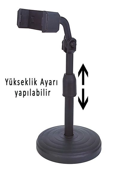 Yükseklik Ayarlı Telefon Tutucu Standı Teleskobik Ev Ofis Masaüstü Braket - 6
