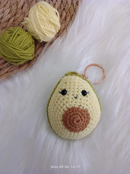 Amigurumi avakado anahtarlık