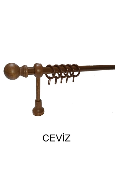 KLASİK AHŞAP RUSTİK PERDE ASKISI 28 MM BORU Ceviz