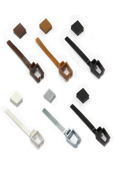 Ahşap Rustik Rayı, Kelepçe ve Kapak takımı Beyaz - 4
