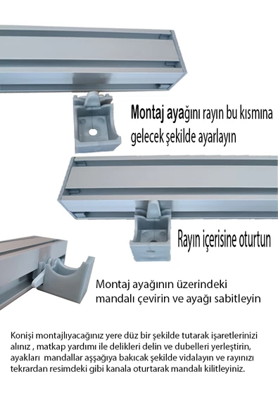 Siyah Dekoratif Perde Ray Kornişi Alüminyum 2 KANALLI - 5
