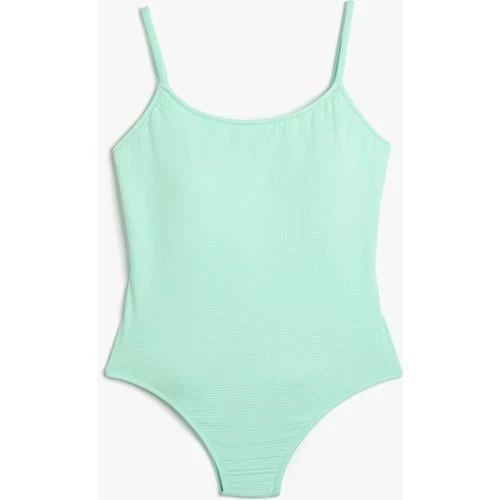 BASIC DOKULU HIGH LEG SWIMSUIT - 5