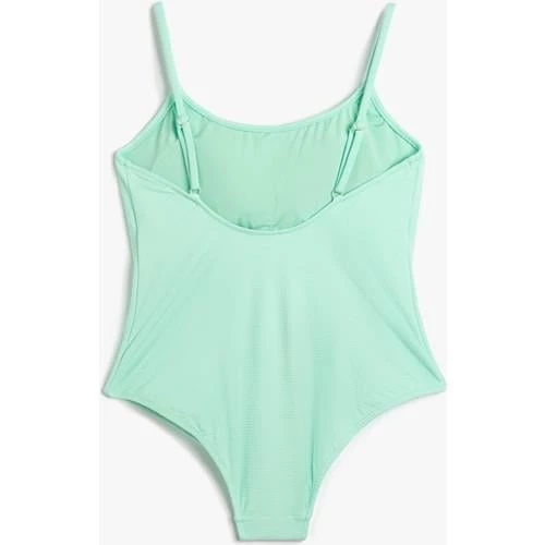 BASIC DOKULU HIGH LEG SWIMSUIT