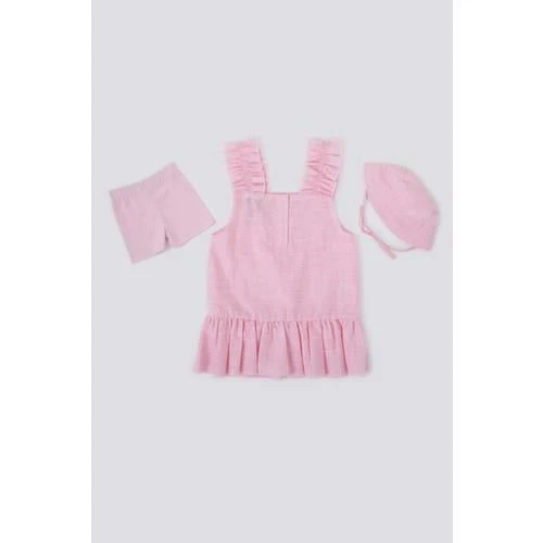 KIZ BEBEK 3'LÜ ASKILI T-SHIRT TAKIM - 10