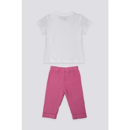 KIZ BEBEK 2'Lİ KISA KOL T-SHIRT TAKIM - 10