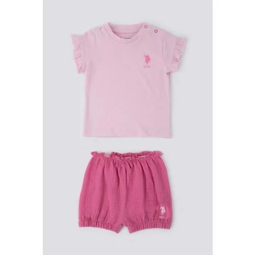 KIZ BEBEK 2'Lİ KISA KOL T-SHIRT TAKIM