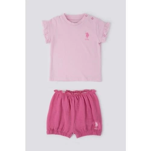 KIZ BEBEK 2'Lİ KISA KOL T-SHIRT TAKIM - 11