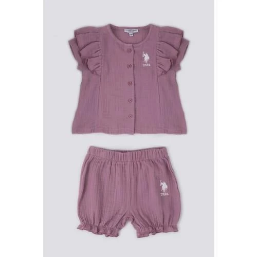 KIZ BEBEK 2'Lİ KISA KOL T-SHIRT TAKIM - 9