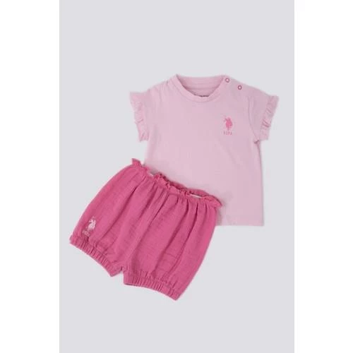 KIZ BEBEK 2'Lİ KISA KOL T-SHIRT TAKIM - 9