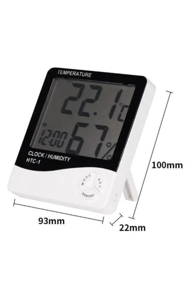 Htc-1 Dijital Termometre Sıcaklık Ve Nem Ölçer Masa Saati Alarm - 5
