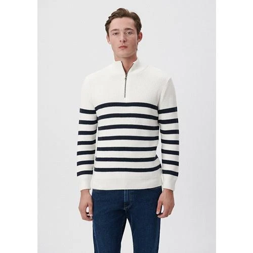 ÇİZGİLİ FERMUARLI KAZAK - Resim 9