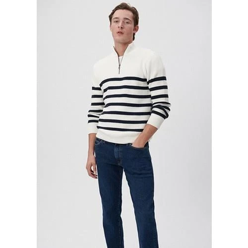 ÇİZGİLİ FERMUARLI KAZAK - Resim 8