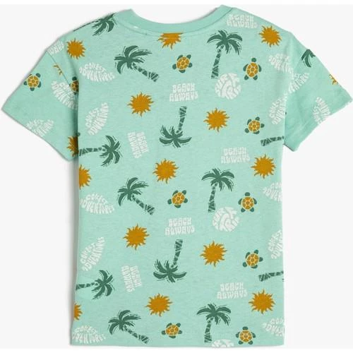 BASKILI YESIL TSHIRT - 5