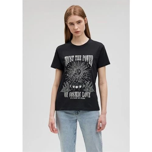 ASTROLOJI BASKILI GRAFIK TIŞORT - Resim 4