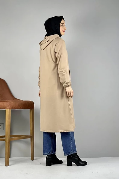 Kapşonlu Tesettür Kap Vizon - 5