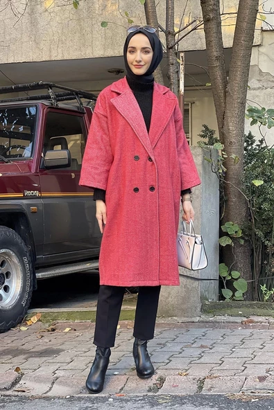 Kaşe Ceket Nar Çiçeği - 3