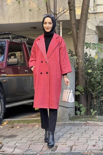 Kaşe Ceket Nar Çiçeği - 2