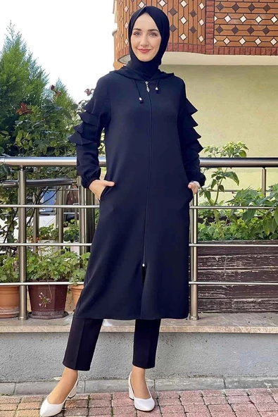 Kapişonlu Kap Siyah - 2