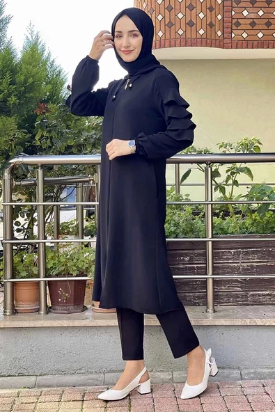 Kapişonlu Kap Siyah - 3