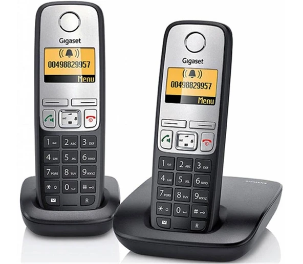 Gigaset A690 Duo 2 li Siyah Telsiz Dect Telefon 100 Rehber Handsfree Işıklı Ekran ürün görseli 1
