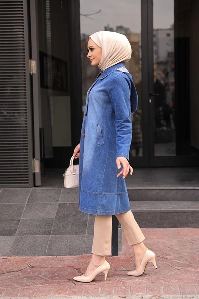 Şapkalı Kap Açık Mavi - 5