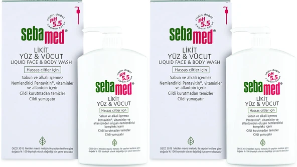 Sebamed Yüz ve Vücut Temizleyici Likit 1000ML (2 Li Set)