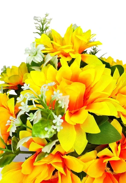 Nettenevime Yapay Çiçek Gri Seramik Saksıda Ay Çiçeği Sunflower 30cm - Resim 8