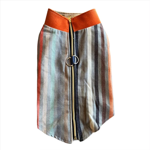 Stripe Orange Su itici Yağmurluk Köpek Yağmurluğu - 4