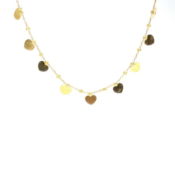 925 Ayar Gümüş Toplu & Kalpli kolye ürün görseli