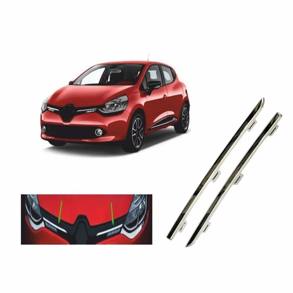 Renault Clio 4 Panjur Çıtası Sağ & Sol Takım Krom 620723341 - 2