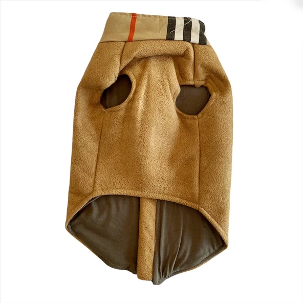 Chamois BB Kahverengi Köpekler için Güderi Görünümlü Ceket - 4