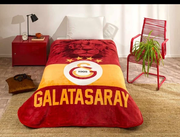 Taç Lisanslı Battaniye Galatasaray Aslan Tek Kişilik 2025 yeni sezon