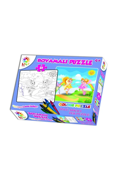 Boyamalı Puzzle Kız Ön Arka