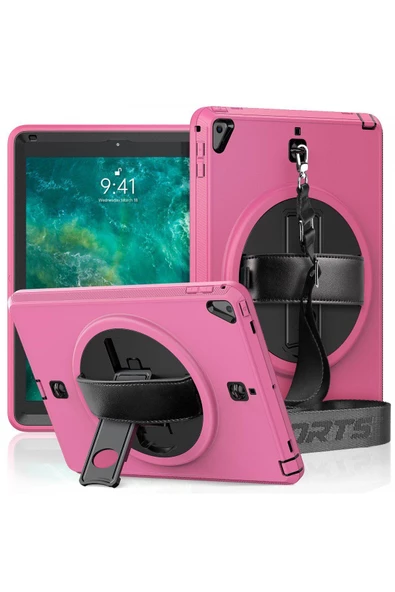 Ipad 5 Air 9.7 Uyumlu Kılıf Strap-C Otterbox Tablet Kapak - Pembe 354067