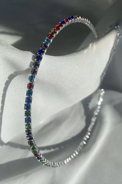 Su Yolu Çok Renkli Çelik Tasma Choker, Kararmaz Çelik Takı, Kadın Sevgiliye Renkli Gerdanlık Hediye - 2