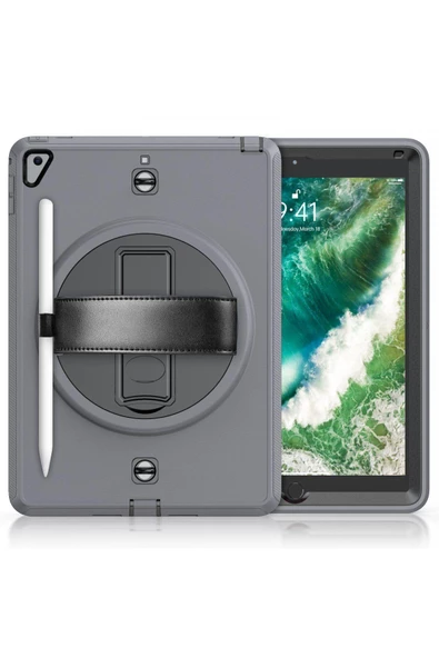 İpad 9.7 (2017) Kılıf Strap-C Otterbox Tablet Kapak - Gri 463122