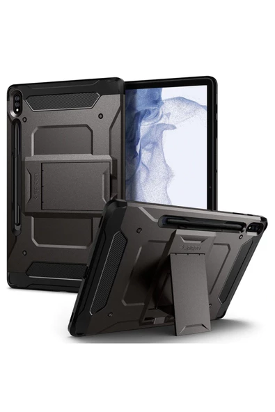 Galaxy Tab S7+ / Galaxy Tab S8+ Kılıf Tough Armor Pro Gunmetal - Acs01608