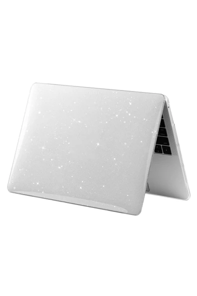 For Apple Macbook 13.3 Pro M2 Çip 2022 A2338 Simli Parlak Esnek Protective Allstar Kapak