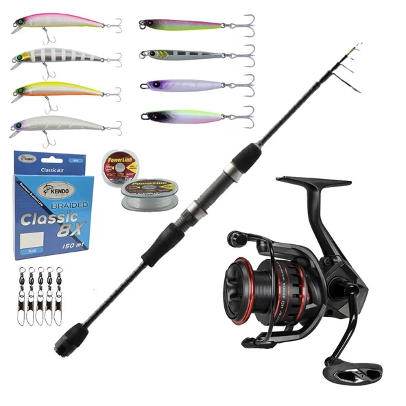 YekOutdoor Okuma Profesyonel LRF Seti Okuma Lrf-Tele-706UL 210cm 1-8 gr Lrf Kamışı&Okuma Ceymar HD CHD-2500A Matt Black 7+1BB Olta Makinesi ürün görseli 1