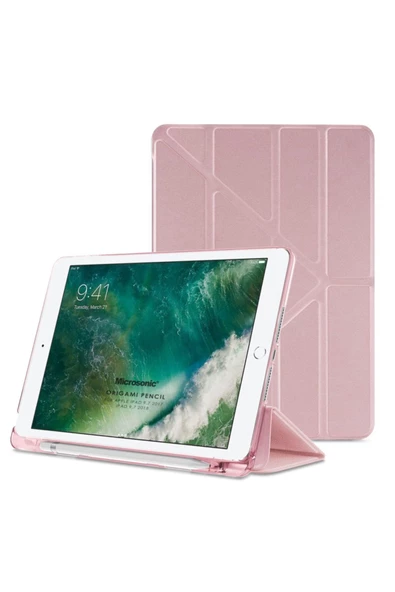 Apple Ipad 9.7 2017 Kılıf (A1822-A1823) Origami Pencil Rose Gold